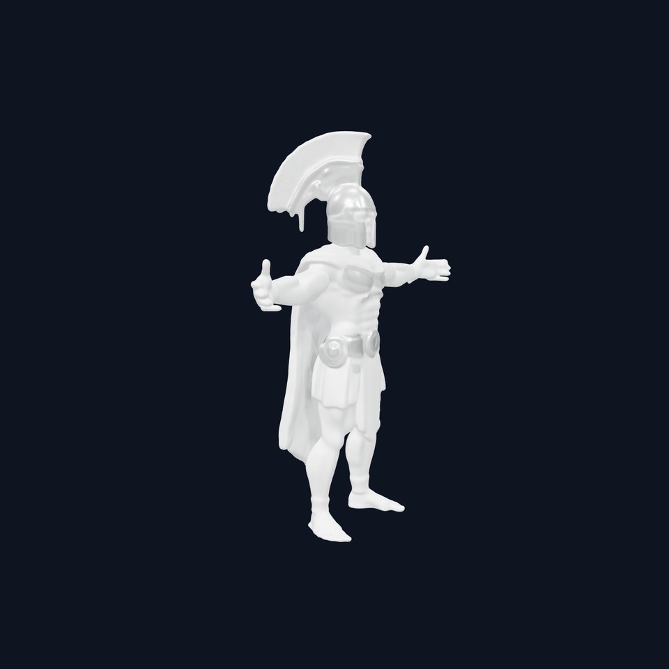 Spartan Warrior D Character Model Detailed Armor and Rigging